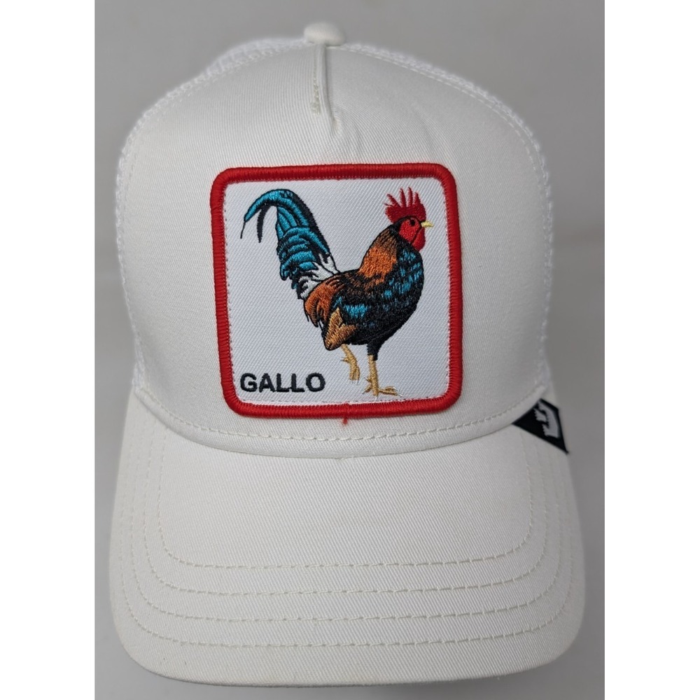 Farm Gallo Rooster Hat The Goorin Bros White Snapback Trucker Cap Hat‎ Mesh